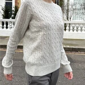 Brandy Melville Light Gray Cable Knit Sweater NWT